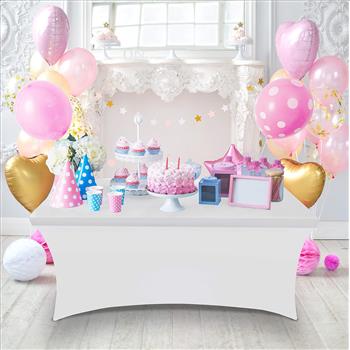 Utopia - 2 Pack - 6 ft Spandex Table Cloth - Rectangle