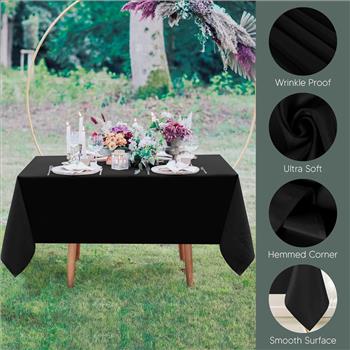 Utopia Kitchen Square Table Cloth 70 x 70 inch - Black