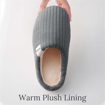 Huxmeyson Fuzzy Anti Skid Slippers - Size 9-10 - Gray