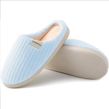 Huxmeyson Fuzzy Anti Skid Slippers - Size 9-10 - Blue