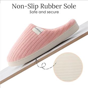 Huxmeyson Fuzzy Anti Skid Slippers - Size 9-10 - Pink