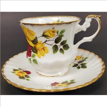 Vintage Rosina England Fine Bone China White Tea Cup and Saucer