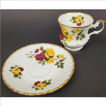 Vintage Rosina England Fine Bone China White Tea Cup and Saucer