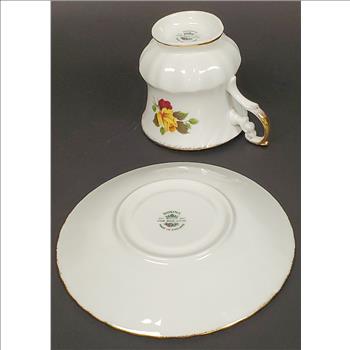Vintage Rosina England Fine Bone China White Tea Cup and Saucer