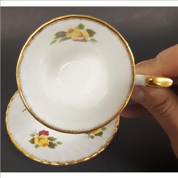 Vintage Rosina England Fine Bone China White Tea Cup and Saucer