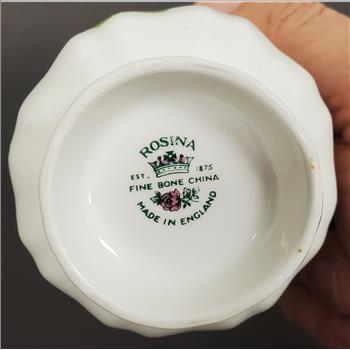 Vintage Rosina England Fine Bone China White Tea Cup and Saucer