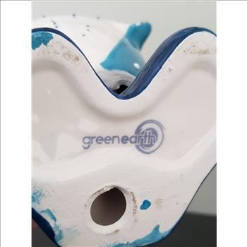 GREENEARTH Hand Painted Blue & White 3D Fox Bobble Figurine 8