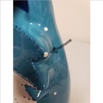 GREENEARTH Hand Painted Blue & White 3D Fox Bobble Figurine 8