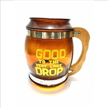 Good To The Last Drop Barrel Mug With Wooden Handle