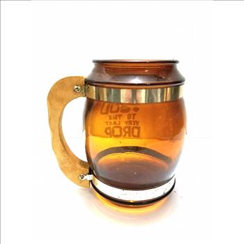 Good To The Last Drop Barrel Mug With Wooden Handle