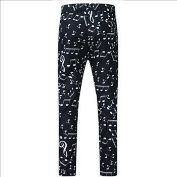 Music Notes Print Pants Black Size - M