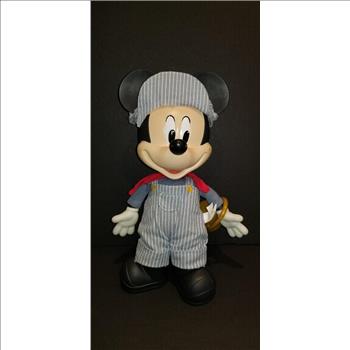 Vintage Mickey Mouse Talking Train Conductor Pull String Doll 12