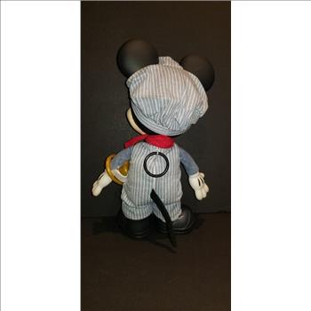 Vintage Mickey Mouse Talking Train Conductor Pull String Doll 12