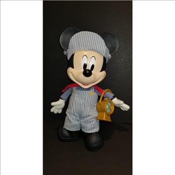 Vintage Mickey Mouse Talking Train Conductor Pull String Doll 12