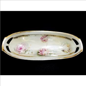 VTG Hand Painted German Porcelain Serving Oval Dish