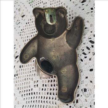 VTG Solid Brass Teddy Bear  Wall Hanging