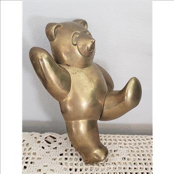VTG Solid Brass Teddy Bear  Wall Hanging