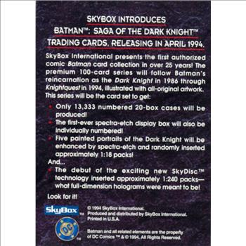 Batman Saga of the Dark Knight Promo Card