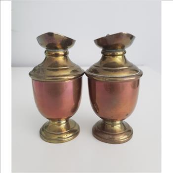 Vintage Copper Brass Mini Pitcher, Set of 2 