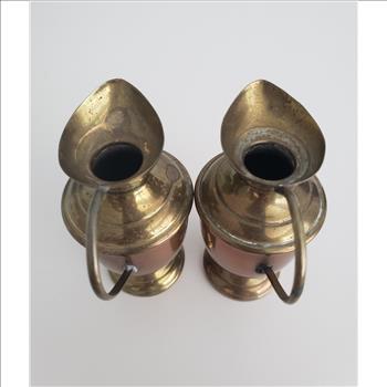 Vintage Copper Brass Mini Pitcher, Set of 2 