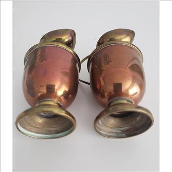 Vintage Copper Brass Mini Pitcher, Set of 2 