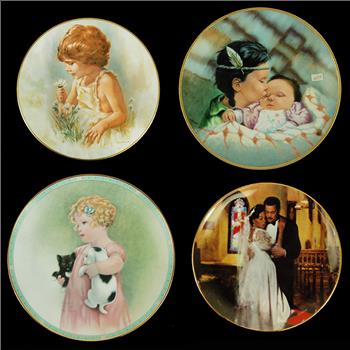 Collection of 4 ARTISAN Hand Painted Collectors Plates
