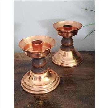 VTG Coppercraft Guild Copper Candle Holder - Set of 2