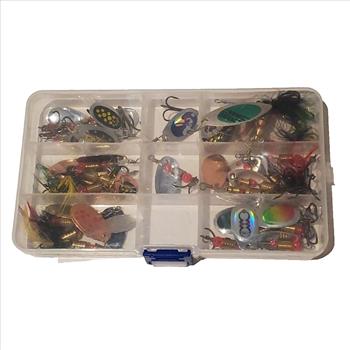 30 Pcs of Spinner Fishing Lures Various Sizes With Case