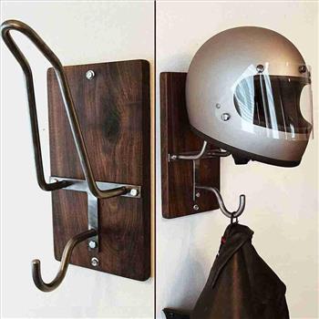 Motorcycle Motorbike Wall Mount Helmet Holder Hanger Rack Jacket Hook Display