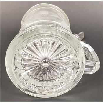 Vintage Germany Zinn Pewter Glass Stein Etched Golfing Scene 7