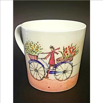 Vintage Rose of England Dog's Taxi Service Fine Bone China Coffee Mug, United Kingdom