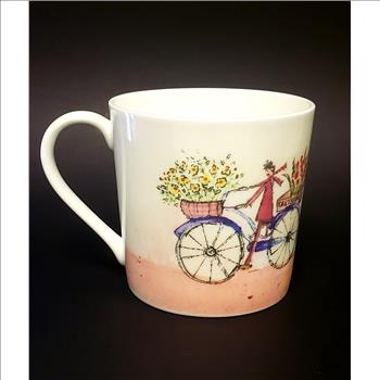 Vintage Rose of England Dog's Taxi Service Fine Bone China Coffee Mug, United Kingdom