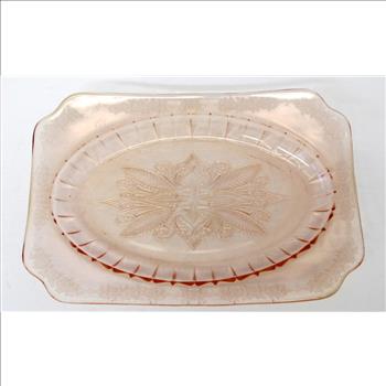 Vintage Pink Depression Glass Serving Dish