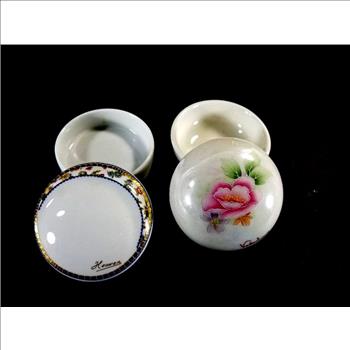 2 Vintage Porcelain Trinket Boxes With Lids