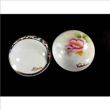 2 Vintage Porcelain Trinket Boxes With Lids