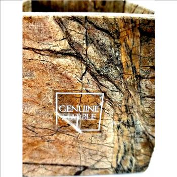 Vintage Hand Made Genuine Marble Trinket Box With Lid