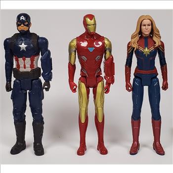 Marvel Avengers Action Figure Set - Captain America, Iron Man, Captain Marvel VG