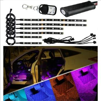 6pc 18Color LED Car Motorcycle Chopper Frame Glow Light Flexible Neon Strips Kit