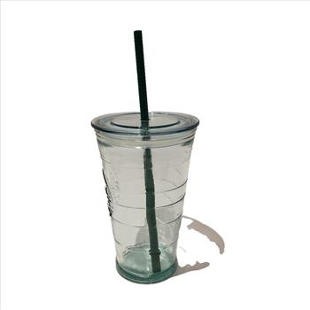Starbucks 16 oz Grande Recycled Glass Cold Cup Tumbler & Lid Made in Spain