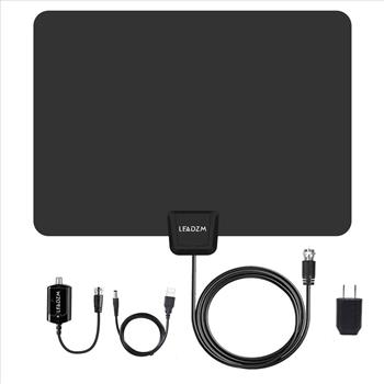 35 Mile Flat Indoor Amplified HD TV Antenna