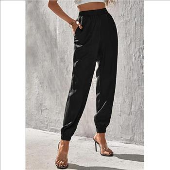 Solid SHEIN Pocket Side Pants - Size L