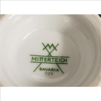 MITTERTEICH Bavaria 029 Purple Floral Gold Trim Porcelain Teacup And Saucer Set, Germany
