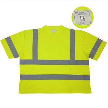 High Visibility T-shirt Safety Shirt Work Class 2 Wear XXL Reflective Protective