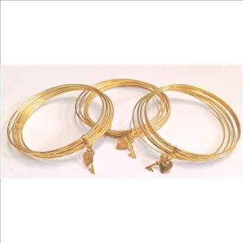 BANGLES - GOLD PLATED BANGLES - 3 PIECES