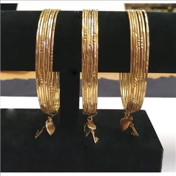 BANGLES - GOLD PLATED BANGLES - 3 PIECES