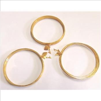 BANGLES - GOLD PLATED BANGLES - 3 PIECES