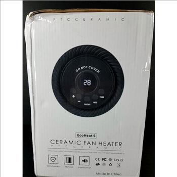 EcoHeat S PTC Ceramic Fan Heater 1200 W - 220V (Euro Plug) Rapid Heat - New Open Box