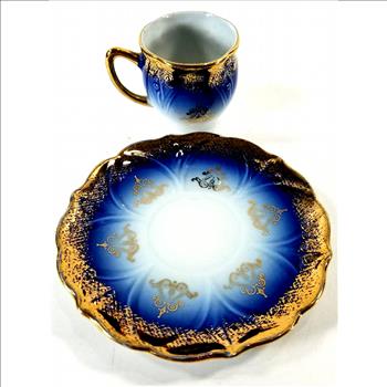 Antique Demitasse German Fine Bone China Cup And Saucer