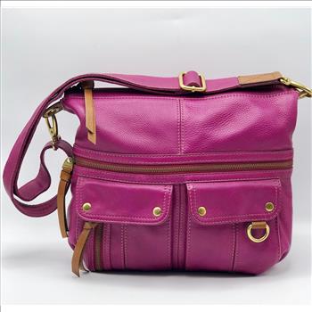 FOSSIL Purple Leather Shoulder Bag