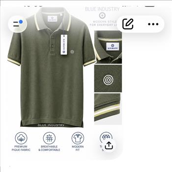Men's Polo Sz Medium By Blue Industry